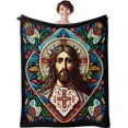 thumbnail image 1 of Jesus Bible Blanket for Wmoen & Men Christian Religious Gifts 350gsm Soft Plush Warm & Cozy Flannel Bedding God Print Blankets for Girl Boy Birthday Gifts 60×50inch, 1 of 6