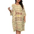 thumbnail image 1 of Jesus, Biblical References Sleepshirts For Sleeping Travels Loose Sleepdress Pajama Dress Soft Nightdress Sleepwear, 1 of 7