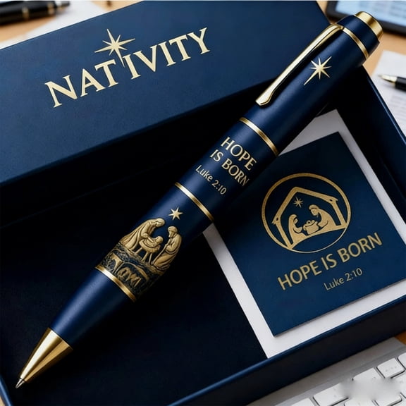 Jesus Birth Commemoration Ballpoint Pen Set,Easter Commemorate Pen With Gift Box,Easter By IEPOFG Fashion