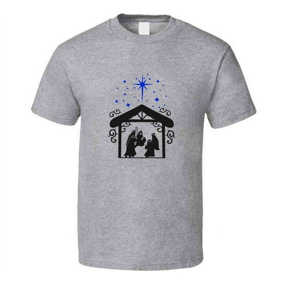Jesus' Birth Nativity Scene Tee Christian Faith Christmas Novelty T Shirt
