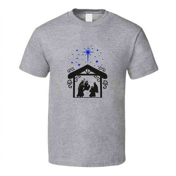 Jesus' Birth Nativity Scene Tee Christian Faith Christmas Novelty T Shirt