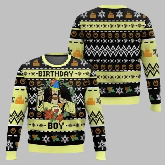 Jesus Birthday Boy 3D Christmas Sweater