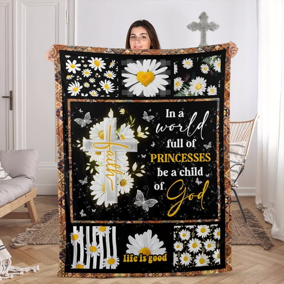 Jesus Blanket - Stunning Daisy Fleece Blanket - Be A Child Of God, 60x80in Fleece Blanket