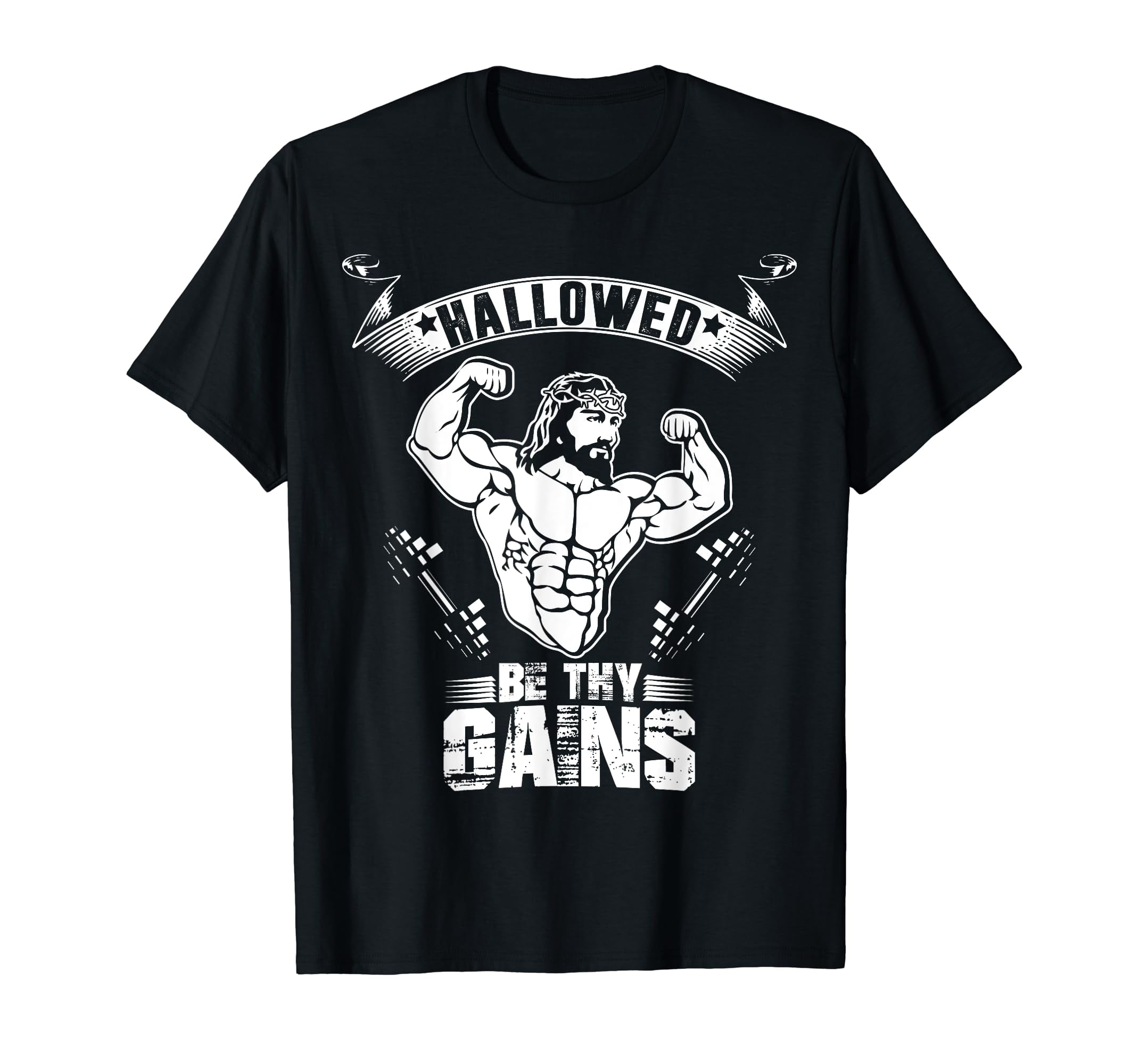 Jesus Bodybuilding T Shirt Funny Jesus Weight Lifting Tee