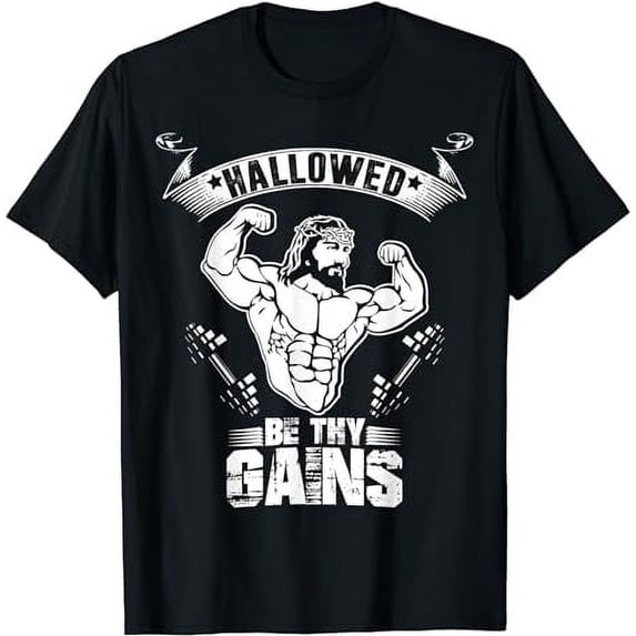 Jesus Bodybuilding T Shirt - Funny Jesus Weight Lifting Tee