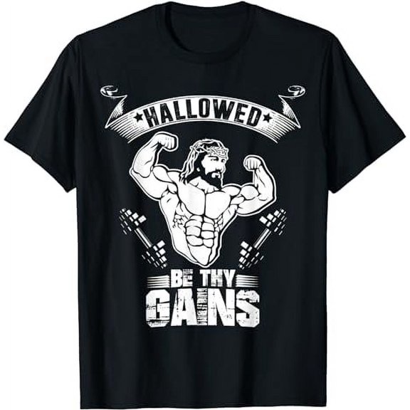 Jesus Bodybuilding T Shirt - Funny Jesus Weight Lifting Tee