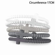 Jesus Bracelets Cross Macaron-colored Beaded Silicone Bracelets Gifts For Women Men Girls Boys Kids Aldult