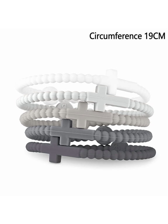Jesus Bracelets Cross Macaron-colored Beaded Silicone Bracelets Gifts For Women Men Girls Boys Kids Aldult