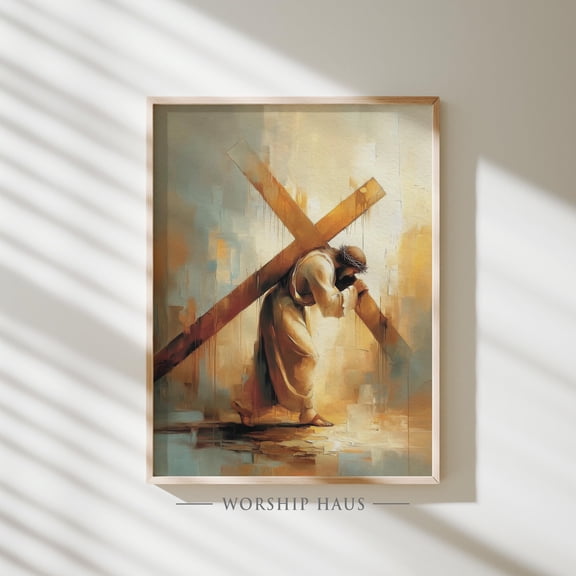 Jesus Breaking A Loaf Of Bread Christian Art Printable Hands Centered At The Table Modern Religious Scene Wall Poster Warm Present Vintage UNFRAMED Poster Size 24x36