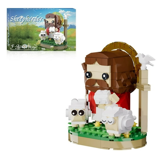 Jesus Building Blocks Set Good Shepherd Easter Christian Educational Toys Bricks Collection Gifts for Kids