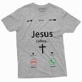 thumbnail image 1 of Jesus Calling Accept Decline Phone Menu Tee Shirt Church Christian God Christ Tee (3X-Large Grey), 1 of 6