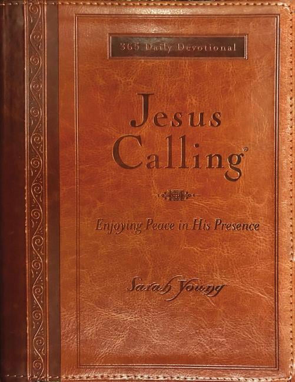 Jesus Calling: Jesus Calling, Large Text Brown Leathersoft, with Full Scriptures: Enjoying Peace in His Presence (a 365-Day Devotional) (Other)(Large Print) - image 1 of 2