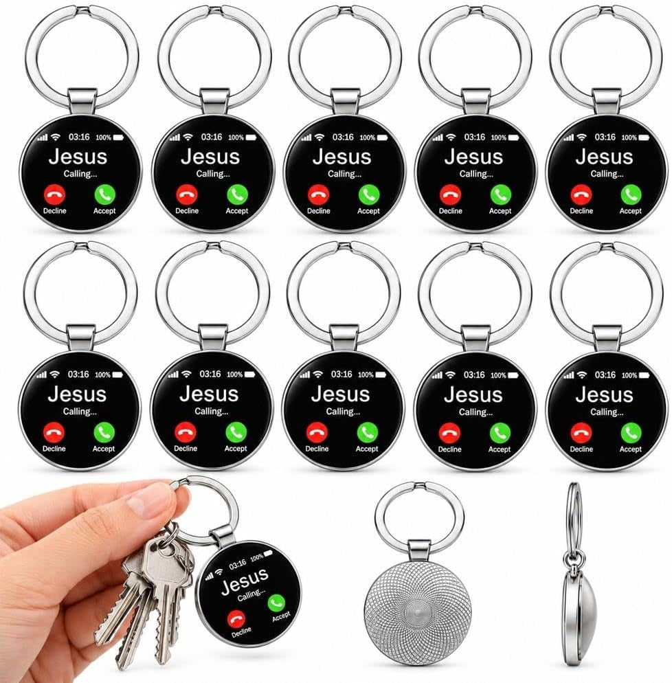 Jesus Calling Keychain, Alloy Christian Key Ring with Phone Screen ...