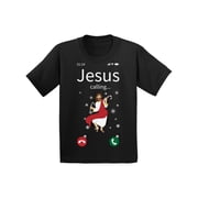 Jesus Calling TShirt Xmas Gifts for Kids Funny Jesus Christmas Boys Girls Tee Holiday Youth Top Christian Religious Xmas Shirt Jesus Christ T-Shirt