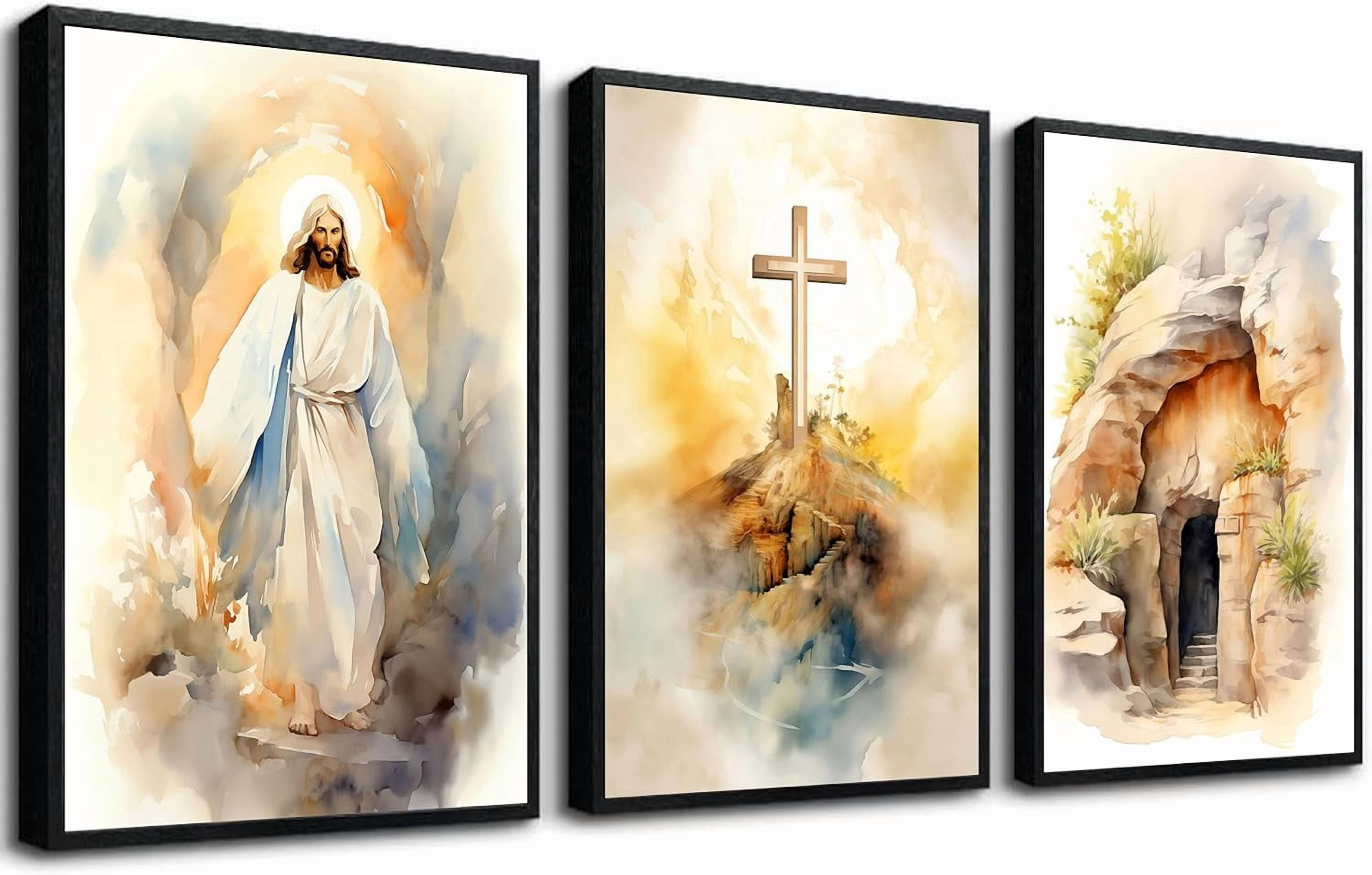 Jesus Canvas Wall Art Bible Stories Wall Decor God Resurrection ...