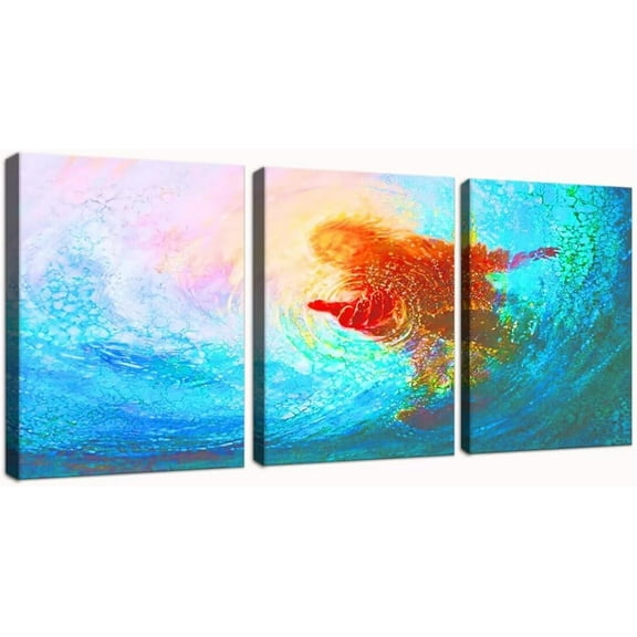 Jesus Canvas Wall Art for Living Room Bedroom Home Decor Christian Painting Posters Prints Jesus Pictures Framed Ready to Hang Teal Blue 3 Piece (16" W x 24" H x 3 Panels)