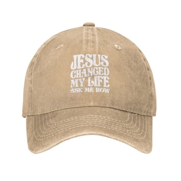 Jesus Changed My Life Ask Me How Adult Adjustable Classic Washed Casquette Cap Hat Baseball Cap For Man For Woman