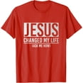 thumbnail image 1 of Jesus Changed My Life Ask Me How Christain Unisex T-Shirt for Men Women Kids,Red Color,Size YL, 1 of 5