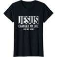 thumbnail image 1 of Jesus Changed My Life Ask Me How Jesus T-Shirt Women Top, 1 of 3