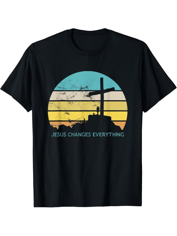 Jesus Changes Everything Christian Worship Retro Vintage 70s T-Shirt