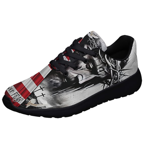 Jesus ChriStFaith Over Fear God Jesus Shoes Sneakers Black Size 9