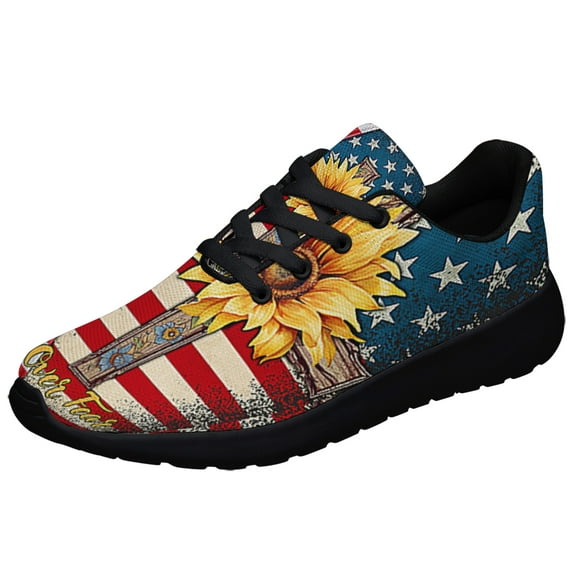 Jesus ChriStan Cross Faith Over Fear Shoes Sneakers Black Size 10.5