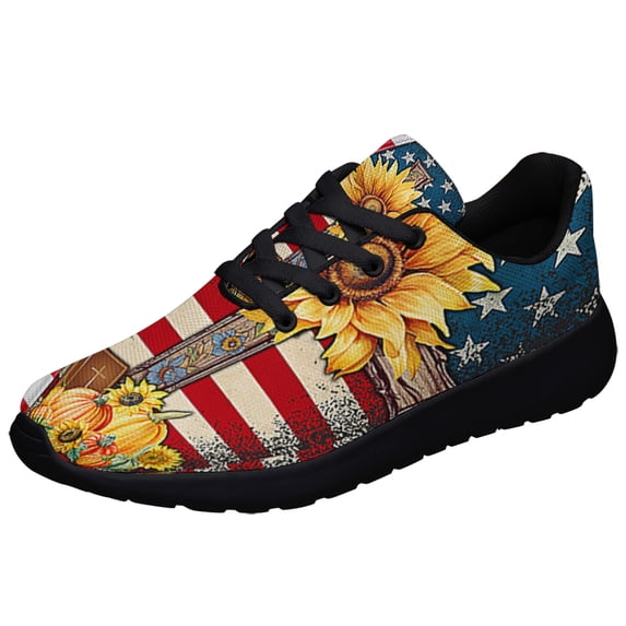Jesus ChriStan Cross Thanksgiving Halloween Pumpkins Shoes Sneakers Black Size 11