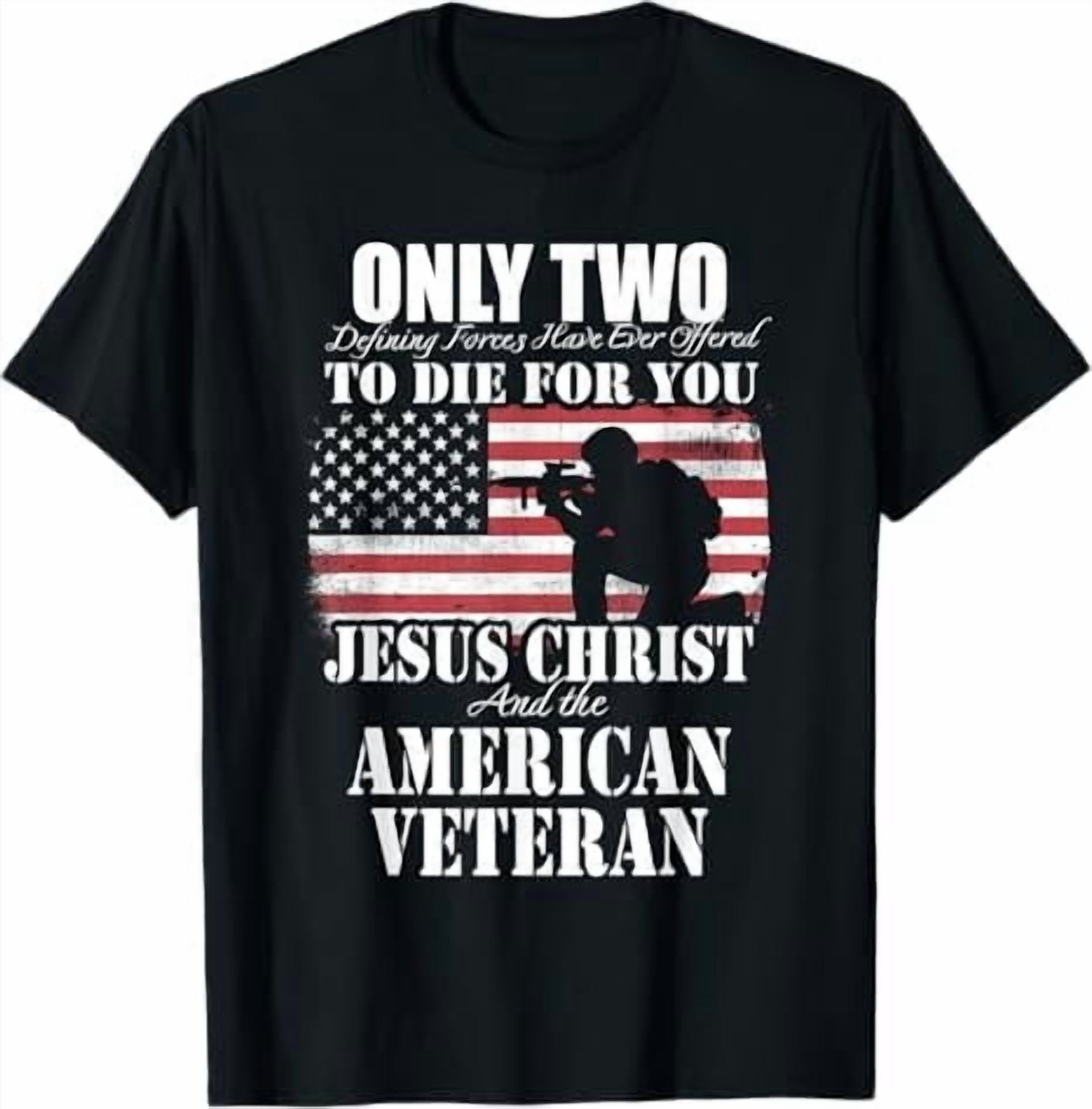 Jesus Christ And American Veteran Military Religious Casual Design For ...