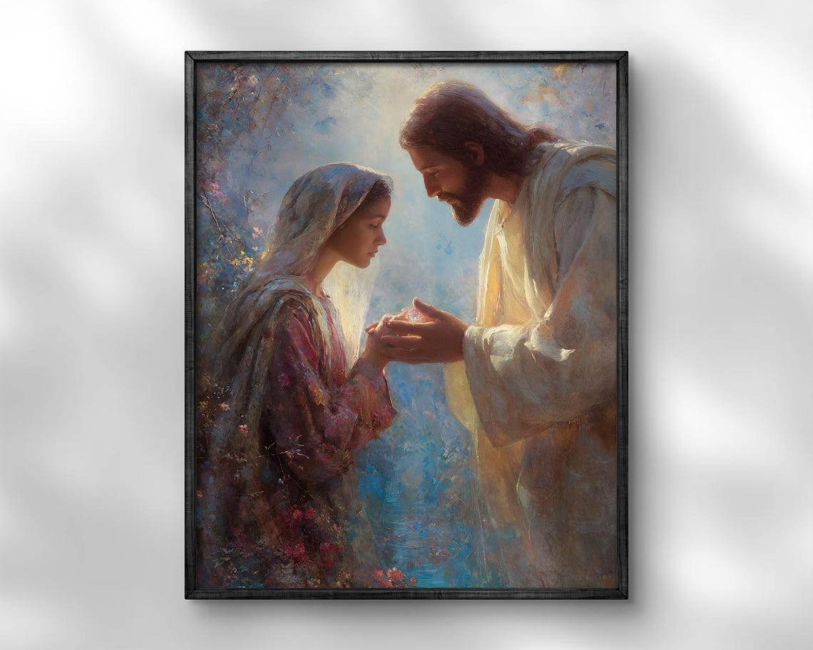 Jesus Christ And Virgin Mary Print: Catholic Christian Wall Art ...