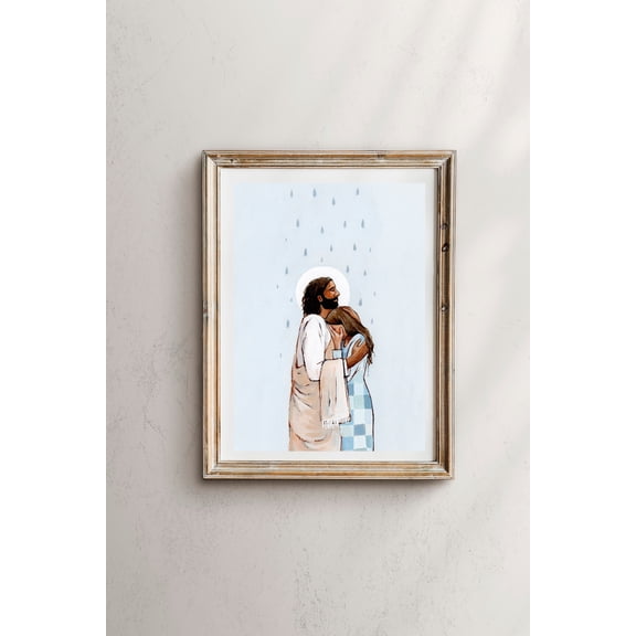 Jesus Christ Art Print: 'My Savior' Floral Warm Present Vintage UNFRAMED Poster Size 24x36