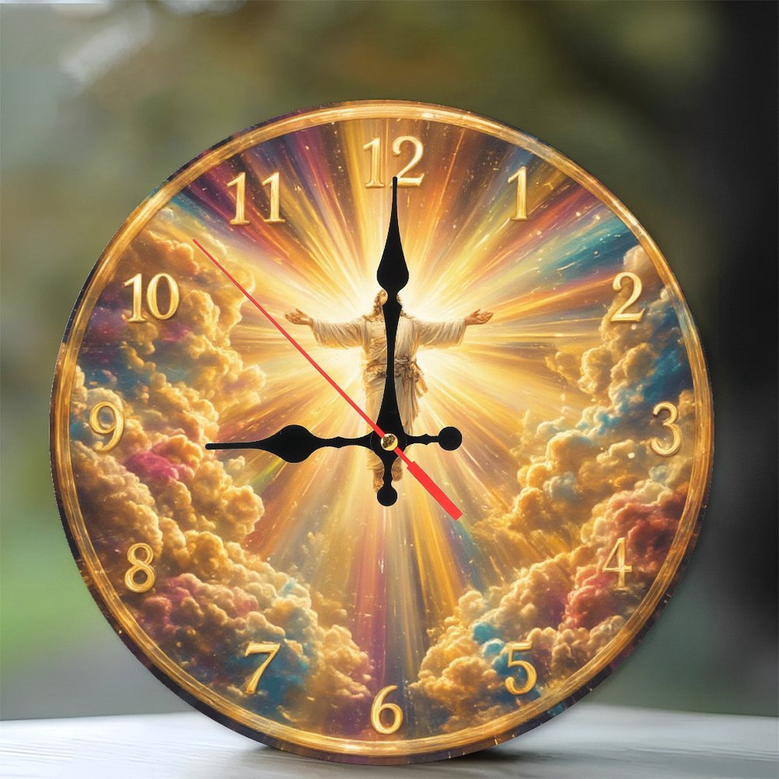 Jesus Christ Ascension Clock Wall Decor Religious Art 10-Inch Silent ...