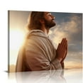 thumbnail image 1 of Jesus Christ Canvas Wall Art Jesus Greets You Welcome Back Window View Sunset Poster Christian Religious Modern Artwork Christ Spiritual Prints Framed Wall Decor For Bedroom Living Room, 1 of 4