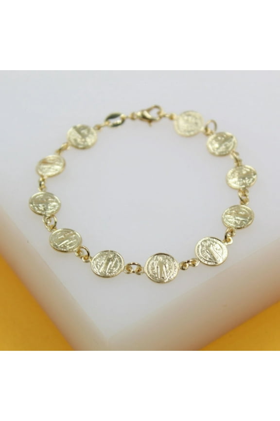 Jesus Christ Charms Bracelet in Gold  Rhodium