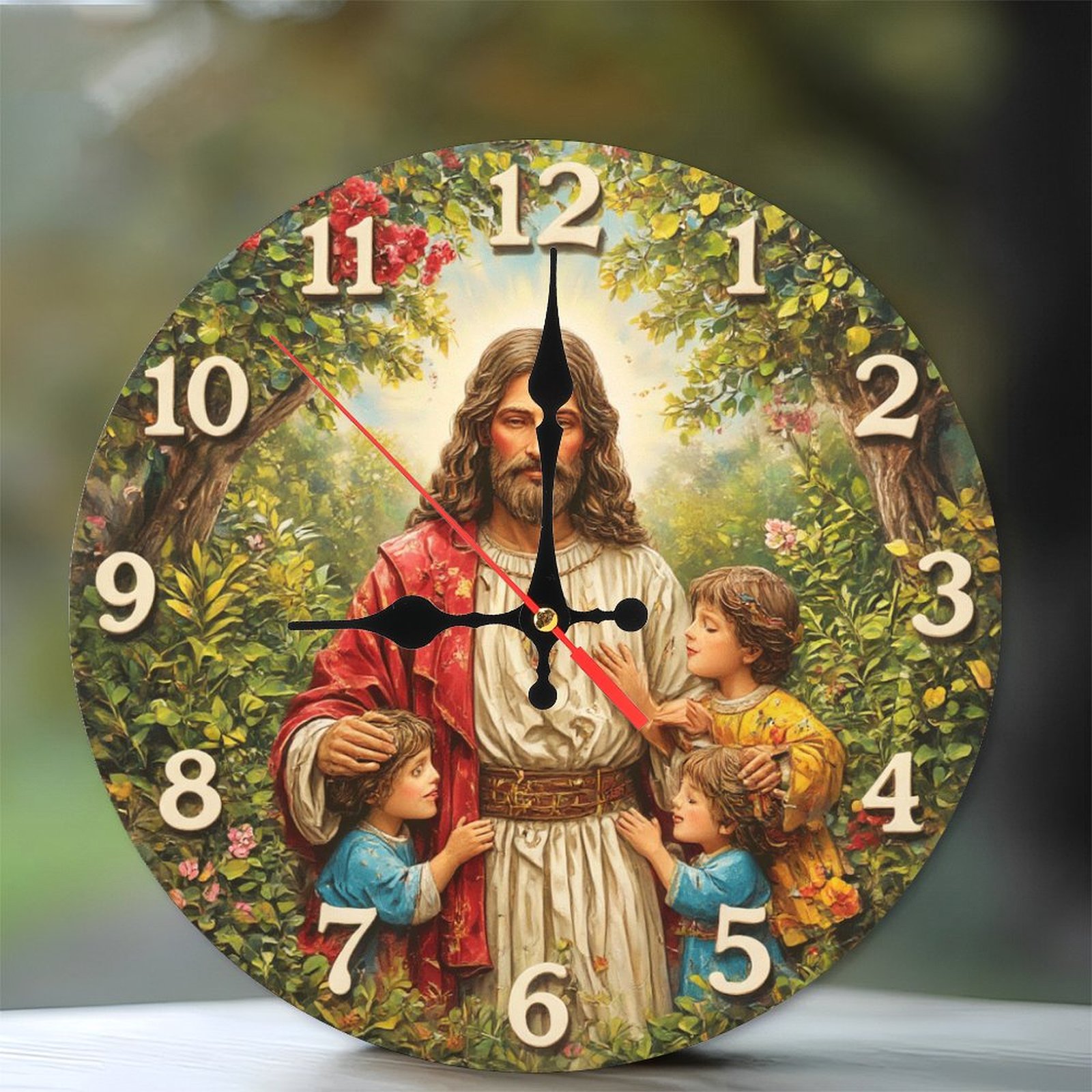 Jesus Christ Children Wall Clock Religious Home Decor 10-Inch Silent ...