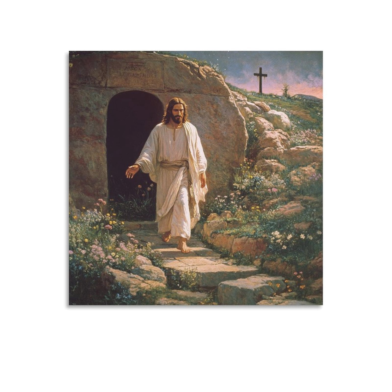 Jesus Christ Christian Wall Art Poster Empty Tomb Canvas Print Jesus ...