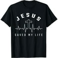 thumbnail image 1 of Jesus Christ Christianity Gifts Jesus Saved My Life T-Shirt Black Small, 1 of 4