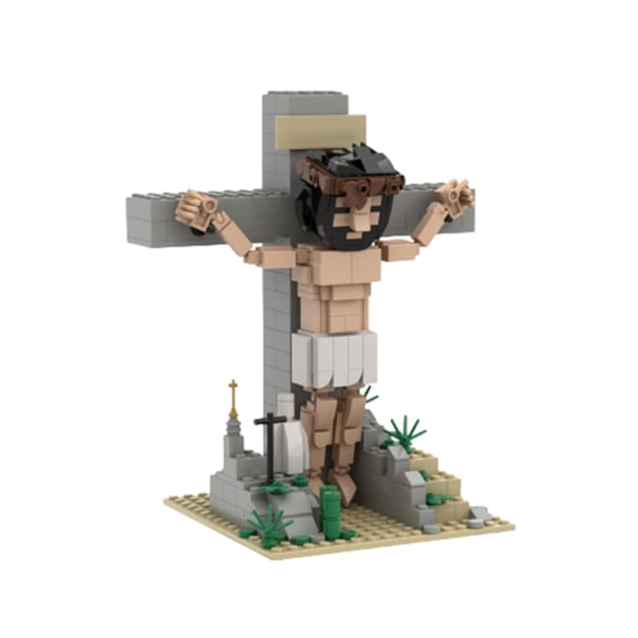 Jesus Christ Crucifixion Building Blocks Set, Religious Building Toy Model Kit, Christian Collectibles Gift for Easter Lent Home Decor (401Pcs)