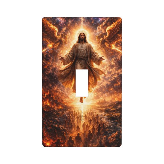 Jesus Christ Decorative Light Switch Cover Plate, 1 Gang Wall Plate for Bedroom Bathroom