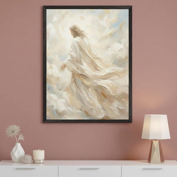 Jesus Christ Ethereal White Robe Wall Art, Christian Home Decor, Impressionist Christ Print, Savior Messiah Art, Heavenly Light Decor Unframed Paper Print