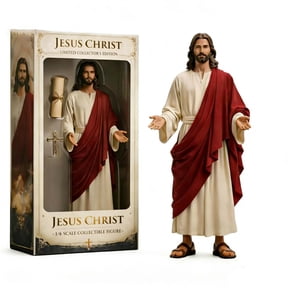 Jesus Christ Figure, Jesus Christ Statue with Open Arms, Hand Painted Jesus Saint Religious Resin Figure for Home Decor Religious Gifts Collection