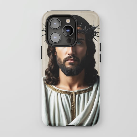 Jesus Christ For All iPhone Series Protective Phone Case Christian Religious Art Beige Tan