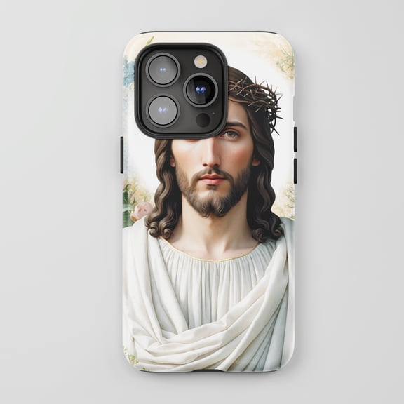 Jesus Christ For All iPhone Series Protective Phone Case Christian Religious Art White Multi-Color