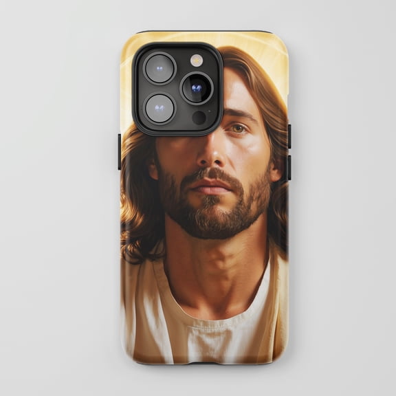 Jesus Christ For All iPhone Series Tough Phone Case Religious Art Gold