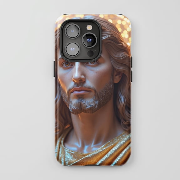 Jesus Christ For All iPhone Series Tough Phone Case Religious Art Golden Theme