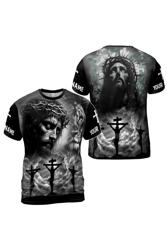 Jesus Christ Good Friday Faith Love Hope Lion Men's T-shirt S-5XL