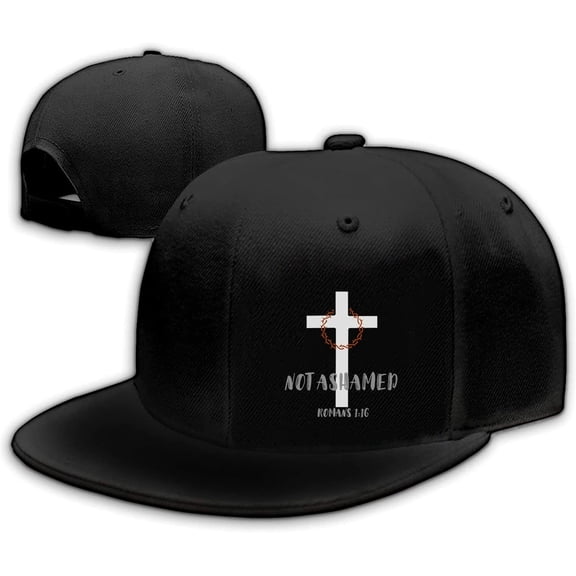 Jesus Christ Hats Mens Snapback Flat Bill Brim Hats for Men Snap Backpack Dad Life Jesus Christian Crosses Baseball Cap