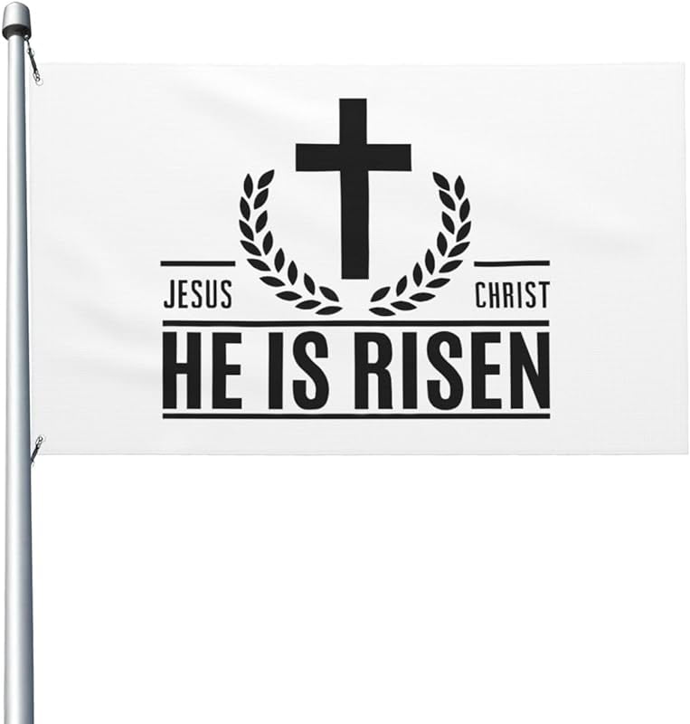 Jesus Christ He Is Risen Flag,Garden Flag Double Sided Yard Outdoor