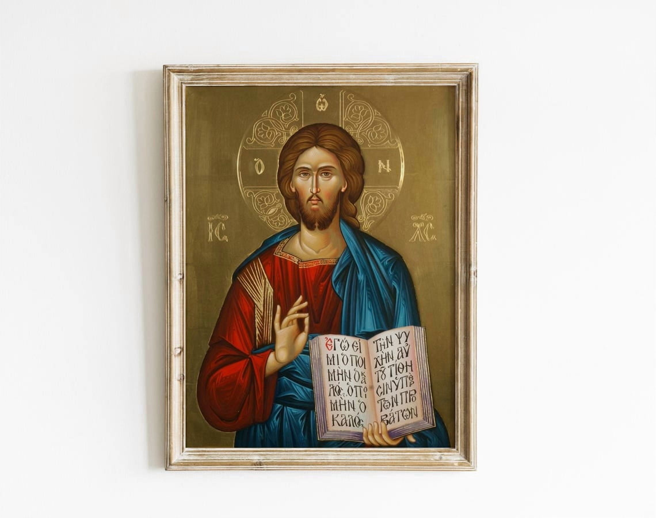 Jesus Christ Icon Art Print Christian Byzantine Religious Wall Art ...