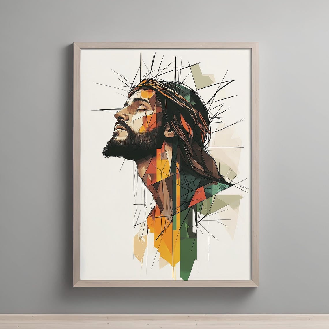 Jesus Christ Icon Devotional Portrait Modern Christian Bible Religious ...