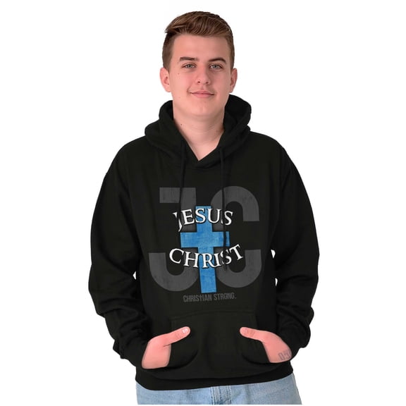 Jesus Christ JC Cross Christian Unisex Plus Fleece Graphic Hoodie Brisco Brands 3X